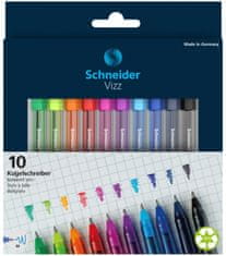 Schneider Guľôčkové pero Vizz Box - sada 10 farieb