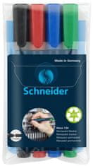 Schneider Permanentný popisovač Maxx 130 - okrúhly hrot, sada 4 farieb