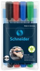 Schneider Permanentný popisovač Maxx 133 - skosený hrot, sada 4 farieb