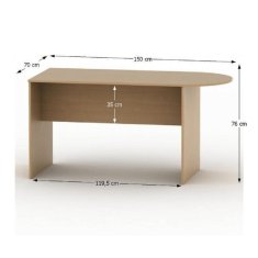 KONDELA Zasadací stôl s oblúkom 150, buk, TEMPO ASISTENT 2 NEW 022