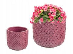 Polnix Dekoratívny keramický obal na kvety ružový 14x13 cm