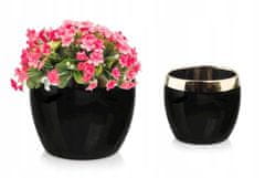 Polnix Čierne keramické puzdro na kvety 13x13 cm