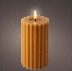Kaemingk LED dekoratívna voskovaná hnedá sviečka 14,7 cm