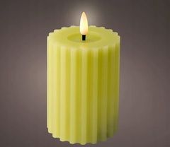 Kaemingk Dekoratívna vosková sviečka LED zelená 12 cm