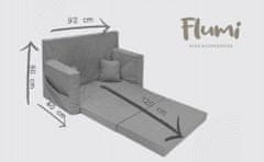 Flumi Flumi detský gauč detská pohovka s funkciou spania do detskej izby - kreslo s funkciou lôžka - manšestr , sivá