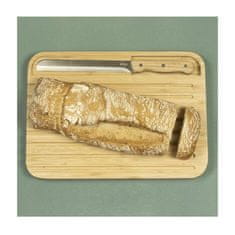 Pebbly Doska , NBA127, sada na krájanie chleba, bambus, nerezová oceľ, doštička 36 x 26 cm a nôž 32 x 2,6 cm