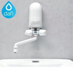 DAFI 4,5 kW prietokový ohrievač vody nad umývadlom s bielou batériou