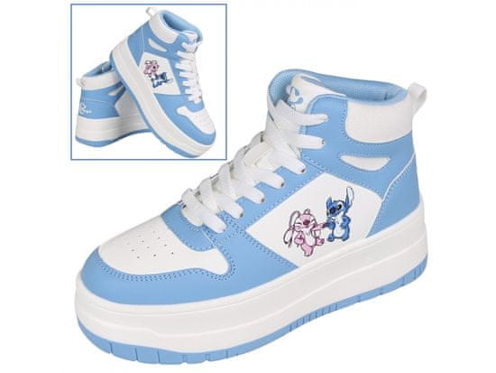 Disney Stitch a Andzia Disney Dámske vysoké tenisky, modro-biele športové topánky
