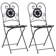 Petromila vidaXL Bistro stoličky skladacie 2 ks čierne a biele keramika