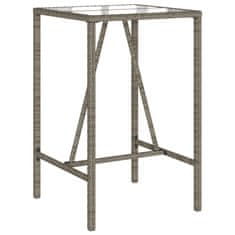 Petromila vidaXL Vonkajší barový stôl sivý 70x70x110 cm polyratan