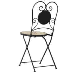 Petromila vidaXL Bistro stoličky skladacie 2 ks terakotové a biele keramika