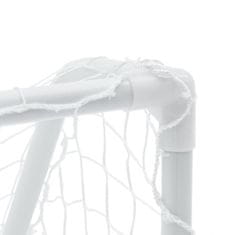 Vidaxl Detské futbalové bránky 2 ks s loptou biele 64x35x48 cm kovové