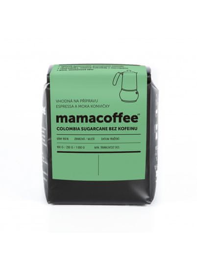 mamacoffee Colombia Sugarcane bez kofeínu 250g - jablko, mliečna čokoláda, marcipán