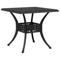 Petromila vidaXL Záhradný stôl čierny 80x80x75 cm liaty hliník