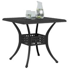 Petromila vidaXL Záhradný stôl čierny 80x80x75 cm liaty hliník