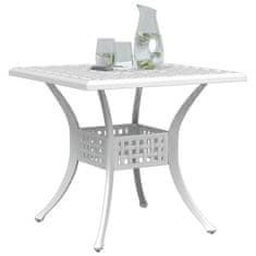 Petromila vidaXL Záhradný stôl biely 80x80x75 cm liaty hliník
