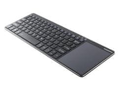 Modecom MC-TPK1 bezdrôtová multimediálna klávesnica s touchpadom, tenký profil, US layout, USB nano prijímač, čierna