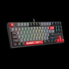 A4Tech Bloody S87 mechanická herná klávesnica TKL, RGB Podsvietenie, Red Switch, USB, CZ, čierna / červená