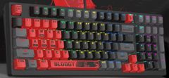 A4Tech Bloody S98 Sports mechanická herná klávesnica, RGB podsvietenie, Red Switch, USB, CZ, čierna / červená