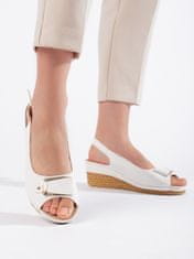 Amiatex Dámske sandále 108159 + Nadkolienky Gatta Calzino Strech, biele, 40
