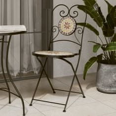 Petromila vidaXL Bistro stoličky skladacie 2 ks terakotové a biele keramika