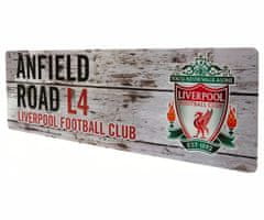 FAN SHOP SLOVAKIA Plechová ceduľa Liverpool FC, sivá, 40x18cm