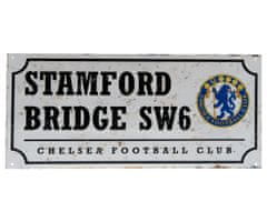 FAN SHOP SLOVAKIA Plechová ceduľa FC Chelsea, Stamford Bridge, retro, 40x18 cm