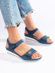 Amiatex Dámske sandále 108205 + Nadkolienky Gatta Calzino Strech, odtiene modrej, 36