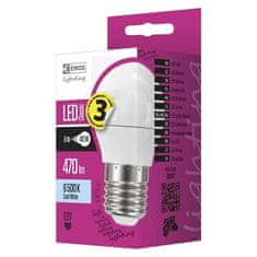 EMOS LED žiarovka ZQ1122 LED žárovka Classic Mini Globe 6W E27 studená bílá