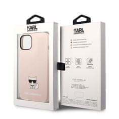 Karl Lagerfeld Kryt na mobil Liquid Silicone Choupette na Apple iPhone 14 Plus - růžový