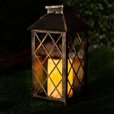 LUMILED Solárna záhradná lampa LED stojacia závesná patina LIRIO 28cm