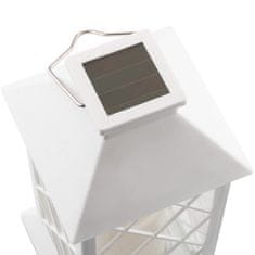 LUMILED Solárna záhradná lampa LED stojacia závesná biela LIRIO 28cm