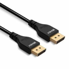 Lindy Kábel DisplayPort M/M 1m, 8K@60Hz, DP v1.4, 32.4Gbit/s, čierny, pozl.konektor, slim