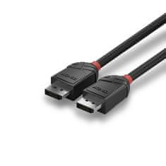 Lindy Kábel DisplayPort M/M 1.5m, 4K@60Hz, DP v1.2, 21.6Gbit/s, čierny, Black Line