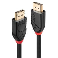 Lindy Kábel DisplayPort M/M 10m, 4K@60Hz, DP v1.2, 21.6Gbit/s, čierny, pozl. konekt., jednosmerný, aktívny
