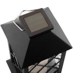 LUMILED Solárna záhradná lampa LED stojaca závesná čierna LIRIO 28cm