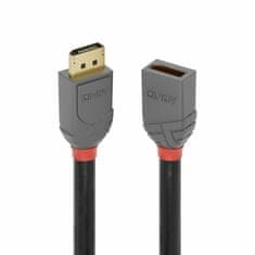 Lindy Kábel DisplayPort M/F 2m, 8K@60Hz, DP v1.4, 32.4Gbit/s, čierny, pozl. konektor, Anthra Line