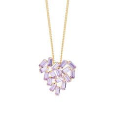 Preciosa Slušivý pozlátený náhrdelník s brúsenými krištáľmi Sugarheart Candy 2460Y56