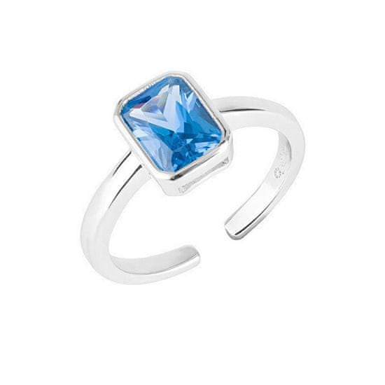 Preciosa Nádherný otvorený prsteň s modrým zirkónom Preciosa Blueberry Candy 5406 68