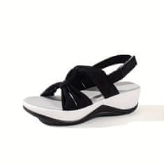 VIVVA® Dámske letné sandále s gumovou podrážkou na každodenné nosenie – čierna, veľkosť 37/38 | AMALFI
