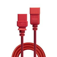 Lindy Kábel sieťový 230V predlžovací, C19 - C20, 1m, 1.50mm², 16A, červený
