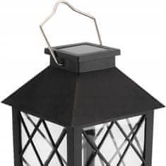 LUMILED 4x Solárna záhradná lampa LED stojaca závesná čierna LIRIO 28cm