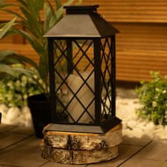 LUMILED 4x Solárna záhradná lampa LED stojaca závesná čierna LIRIO 28cm