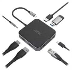 Acer dokovací stanice USB4 7v1, 2x USB-A, HDMI, DP, RJ45, Jack, USB-C, PD 100W