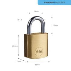 Yale Zámok Yale Y110B/25/113/1, Standard Security, visiaci, 25 mm, 3 kľúče