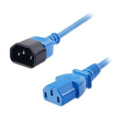 Lindy Kábel sieťový 230V predlžovací, C13 - C14, 1m, 0.75mm², 10A, modrý