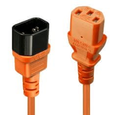 Lindy Kábel sieťový 230V predlžovací, C13 - C14, 1m, 0.75mm², 10A, oranžový