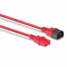 Lindy Kábel sieťový 230V predlžovací, C13 - C14, 2m, 1.00mm², 10A, červený