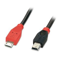 Lindy Kábel USB 2.0 MICRO-B M/M 1m, High Speed, OTG, čierny