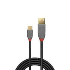 Lindy Kábel USB 2.0 AM/CM (3.1 Typ C) 0.5m, High Speed, Anthra Line, čierny
